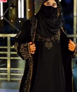 অরিজিনাল ইমপোর্টেড রিয়েল স্টোন দুবাই চেরি কাপড়ের আবায়া